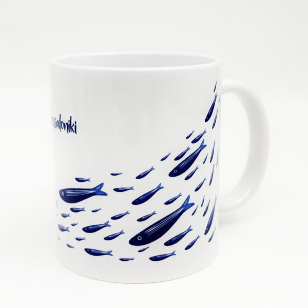 porcelain mug, fish