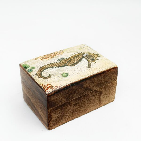 handmade wooden storage box-seahorse