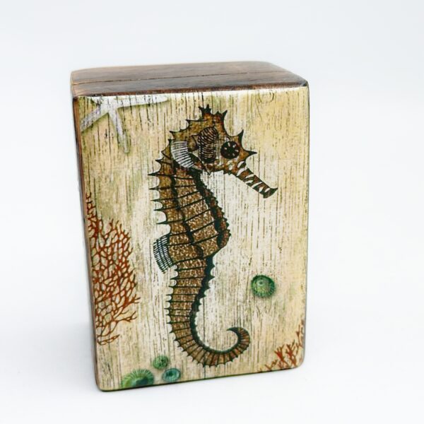 handmade wooden storage box-seahorse