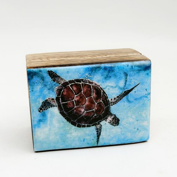 χειροποίητο ξύλινο αποθηκευτικό κουτί-χελώνα