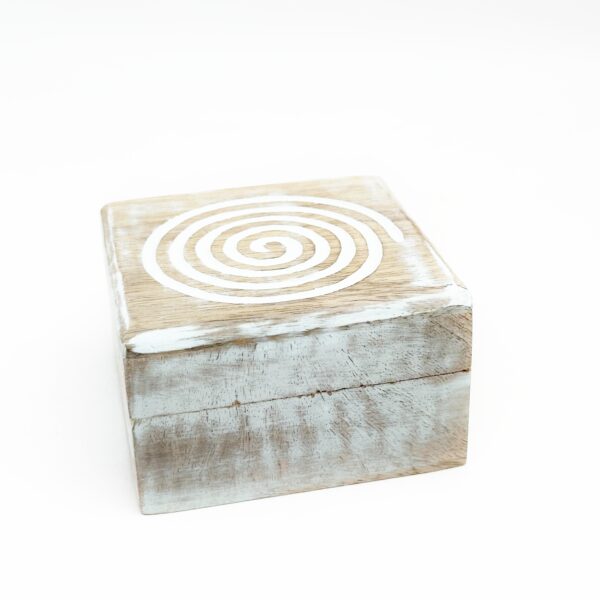 χειροποίητο ξύλινο αποθηκευτικό κουτί-κύκλος