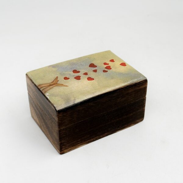 handmade wooden storage box-hearts