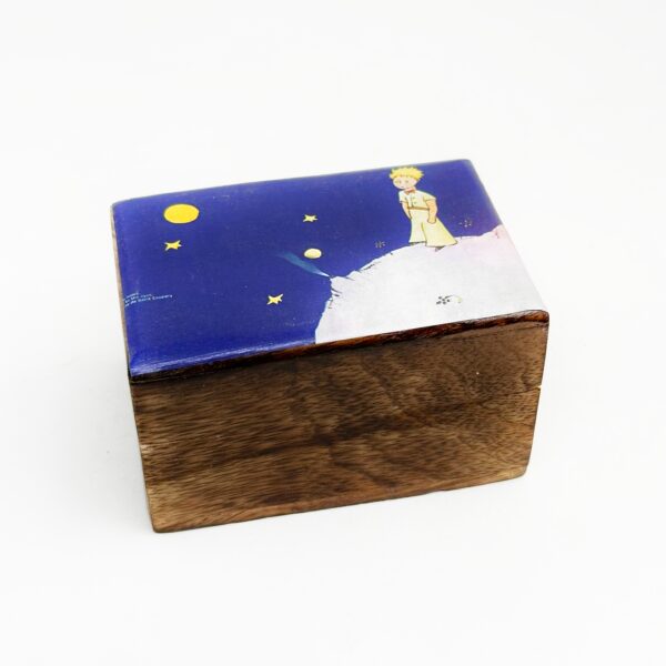 handmade wooden storage box - little prince blue