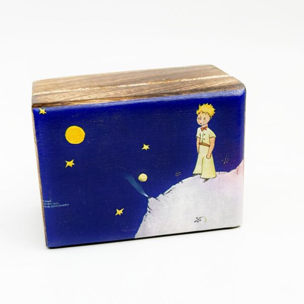 handmade wooden storage box - little prince blue