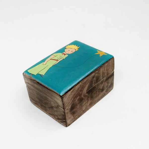 handmade wooden storage box - little prince turquoise