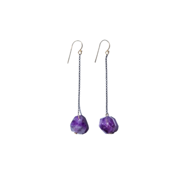 handmade earrings-amethyst