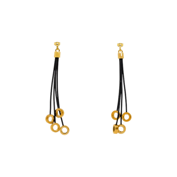 handmade earrings-gold hematite