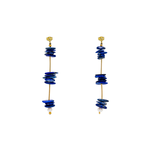 handmade earrings-lapis/pearl