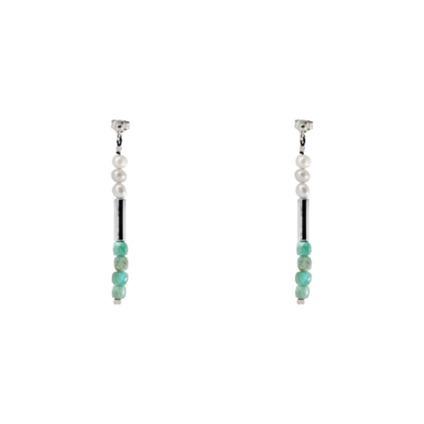 handmade earrings-amazonite/pearl