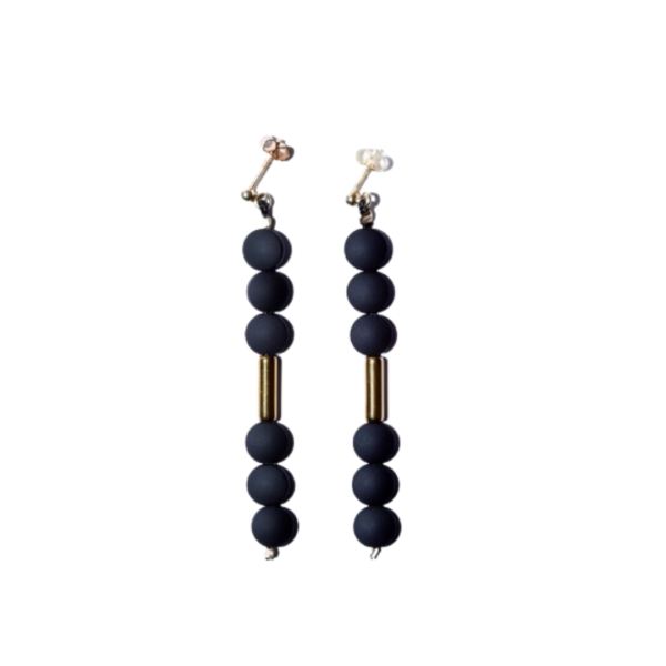 handmade earrings-black onyx/hematite