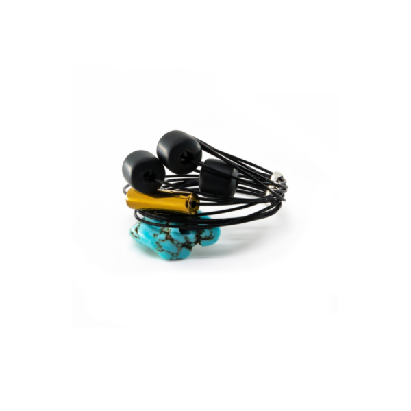 handmade ring-hematite/turquoise