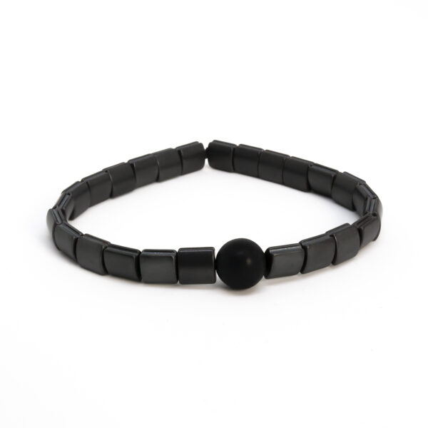 handmade bracelet-black onyx/hematite