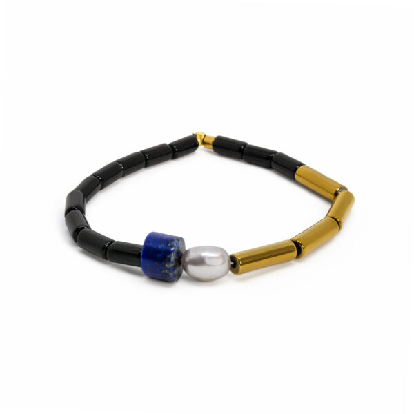 handmade bracelet-lapis/hematite