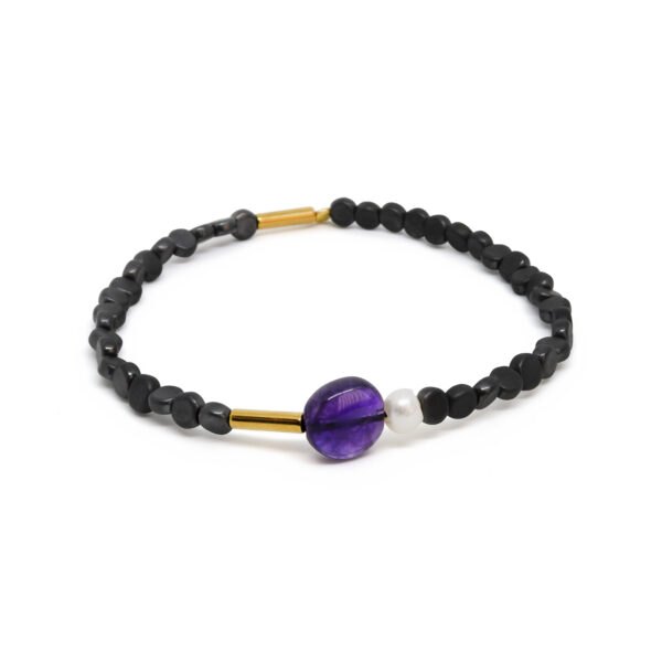 handmade bracelet-amethyst/hematite