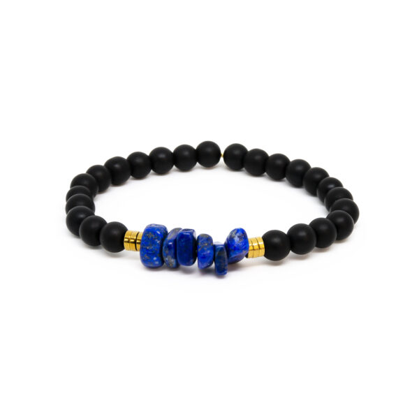 handmade round bracelet-onyx/lapis