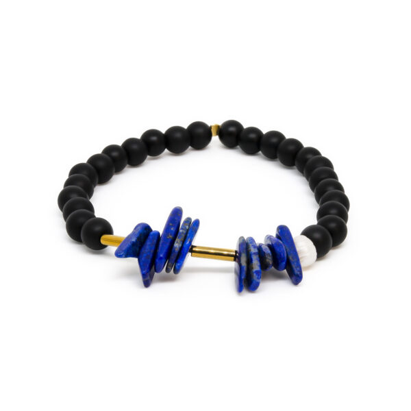 handmade round bracelet-onyx/lapis