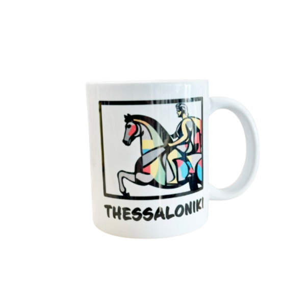 porcelain mug, alexander the great/ horse colorful<br>