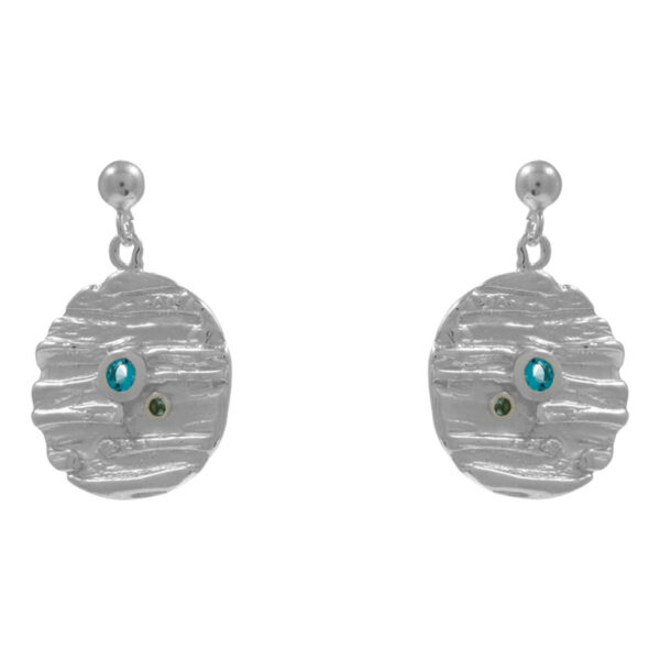 handmade silver round earrings<br>