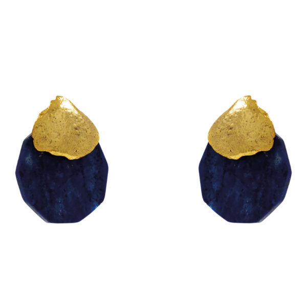 handmade silver lapis earrings<br>