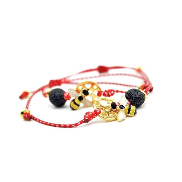 march bracelet with bee and lava stone.<br> <br> <br> <br> <br> <br>