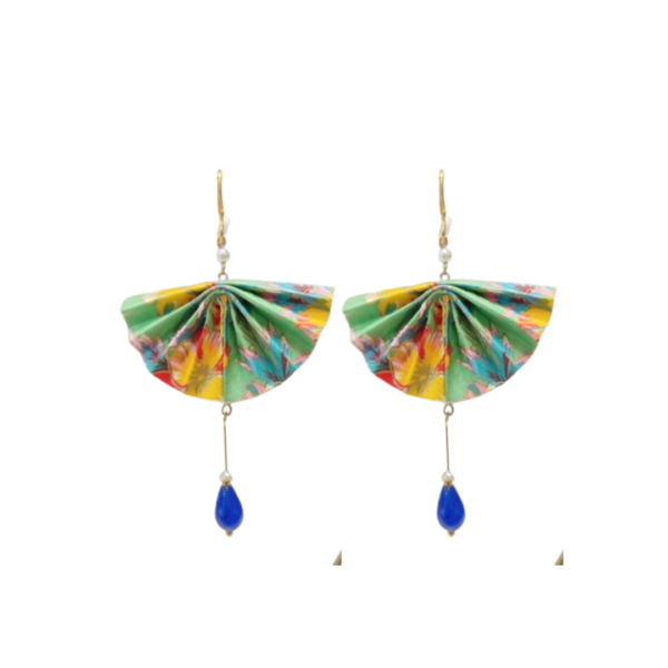 earrings origami fan