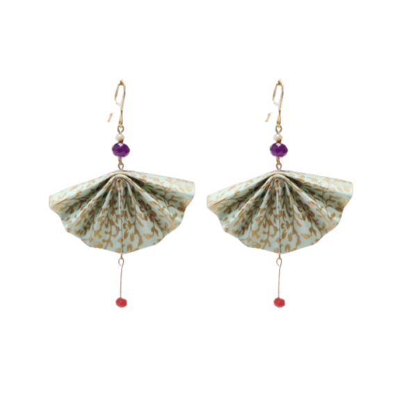 earrings origami fan