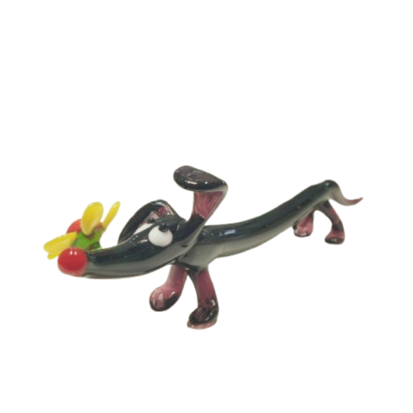 glass figure-sausage with flower