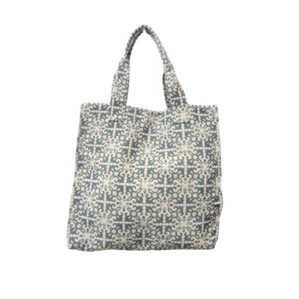 fabric tote bag - blue pattern