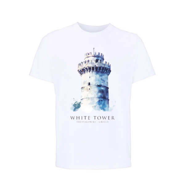 t-shirt-white tower of thessaloniki