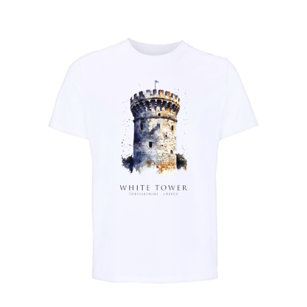 t-shirt-white tower of thessaloniki