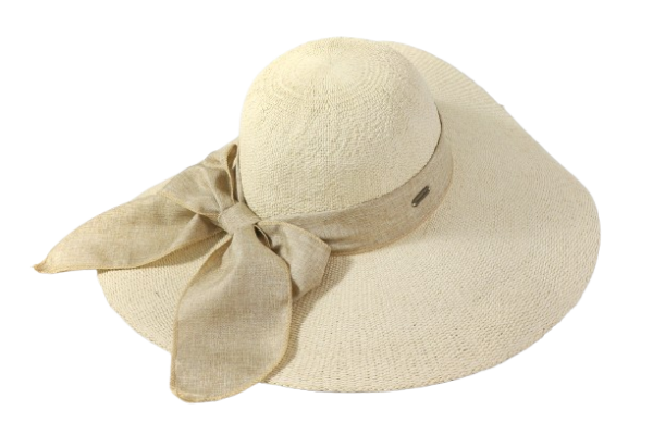 sun hat με καφέ κορδέλα