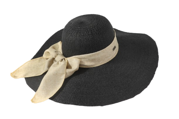 sun hat με καφέ κορδέλα