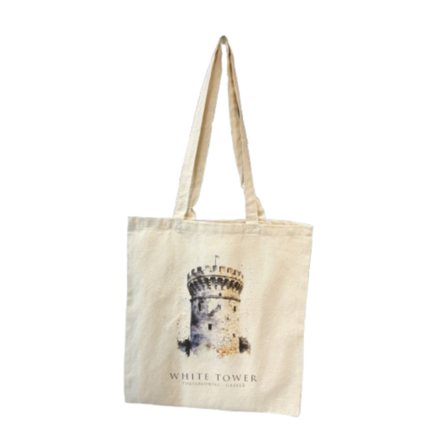 nu tote bag-white tower