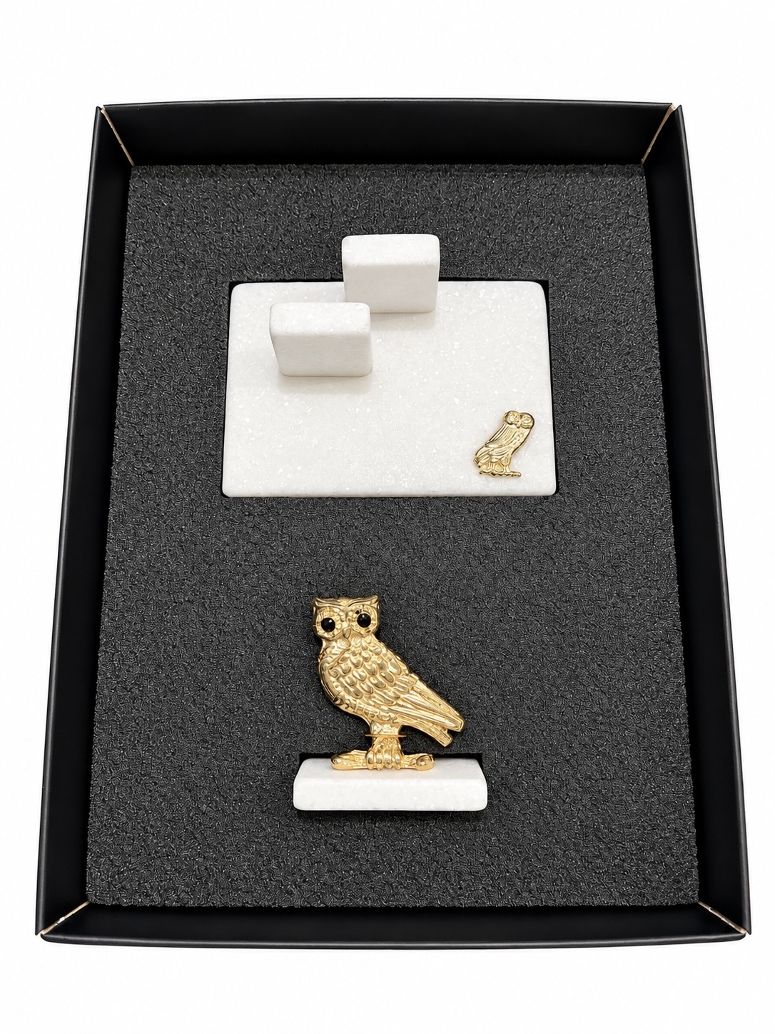 26680396-83A0-44A4-BC10-BC999F5AB4BB gift box - σετ καρτοθήκη, διακοσμητικό με την γλαύκα